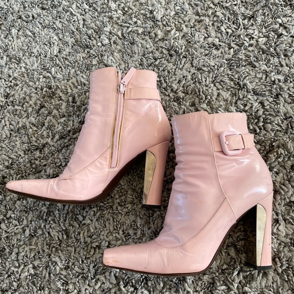 Authentic Louis Vuitton gorgeous stylish pink patent leather boots size 36.5 - Picture 1 of 15